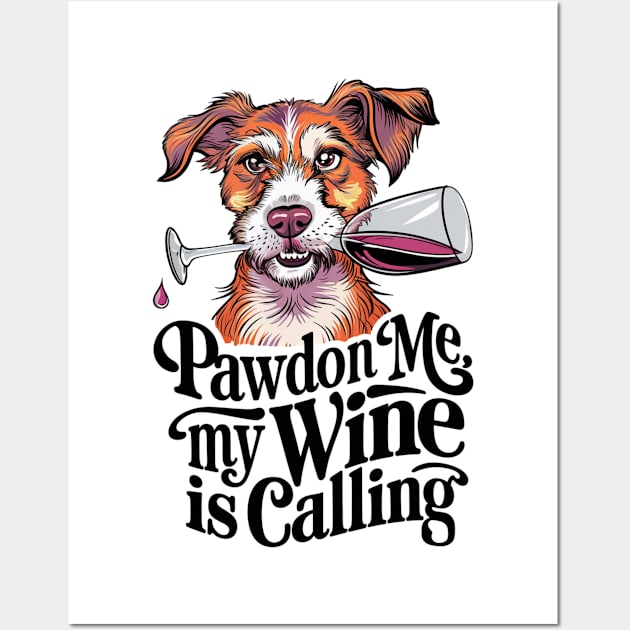 Canine Connoisseur - Wine Time with a Pawsitive Twist Wall Art by WEARWORLD